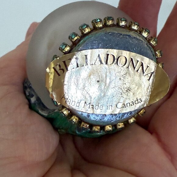 Belladonna Handmade Frosted Glass Floral Decor Bottle Crystal Top 3 Inch Vintage - Picture 6 of 10